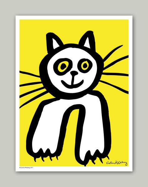 Kitty Cat in Yellow Poster