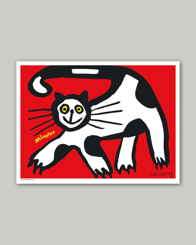 Cat in Red Poster