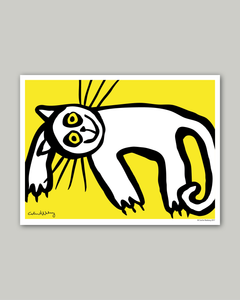 Lazy Cat in Yellow Poster