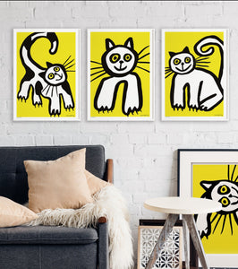 Cat in Yellow Posters Package