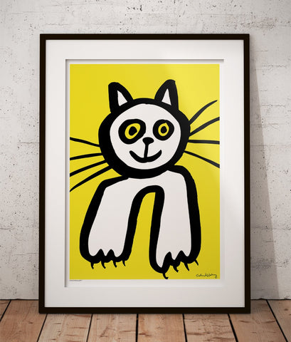 Kitty Cat in Yellow Poster