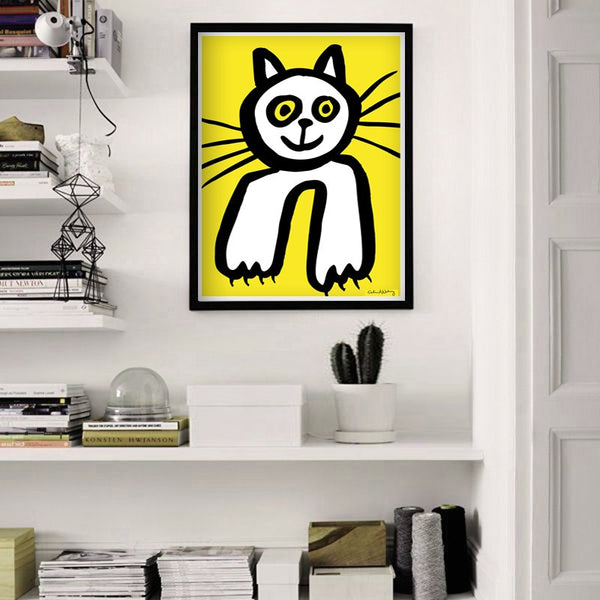 Kitty Cat in Yellow Poster